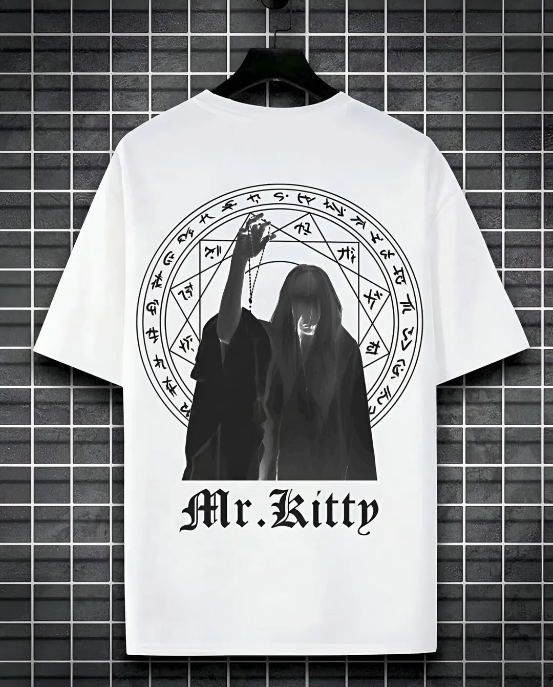 Футболка біла Mr. Kitty Pentagram