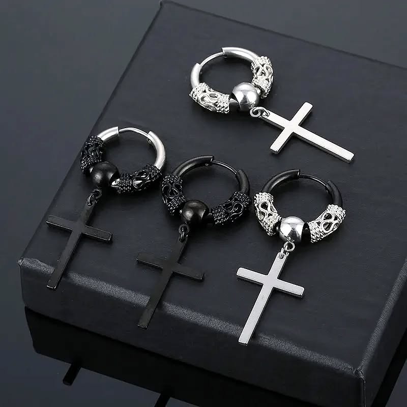 Сережки Mini Snake&Cross